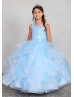 Beaded Lace Tulle Flower Girl Dress With Horsehair Trim